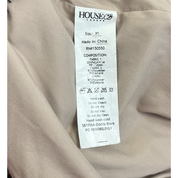 House of CB Odelia Lace Mini Dress Dress Black Scalloped Hem Sexy Size XS - Picture 7 of 7